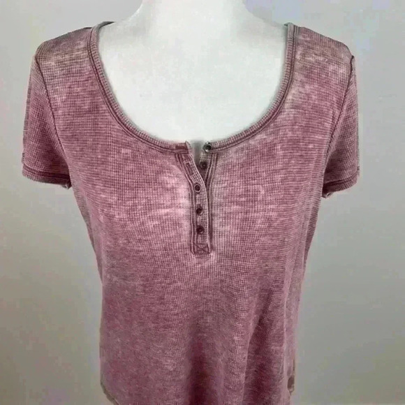 American Eagle Short Sleeve Button Front Top Size S - Picture 2 of 8
